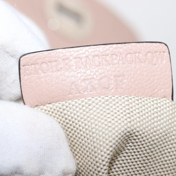 BALLY Backpack Leather Pink Silver Auth 159289