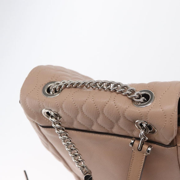 BALLY Backpack Leather Pink Silver Auth 159289