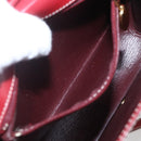 Christian Dior Hand Bag Leather 2way Red Gold Auth 159290-20