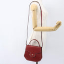 Christian Dior Hand Bag Leather 2way Red Gold Auth 159290-21