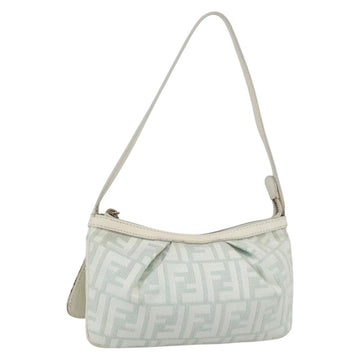 FENDI Zucca Canvas Accessory Pouch Gold Light green Auth 159291V