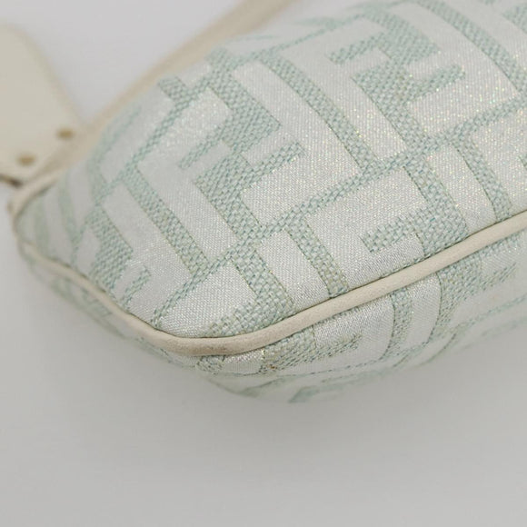 FENDI Zucca Canvas Accessory Pouch Gold Light green Auth 159291V