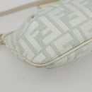 FENDI Zucca Canvas Accessory Pouch Gold Light green Auth 159291V-17