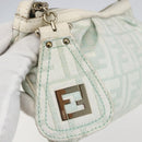 FENDI Zucca Canvas Accessory Pouch Gold Light green Auth 159291V-18