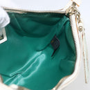 FENDI Zucca Canvas Accessory Pouch Gold Light green Auth 159291V-20