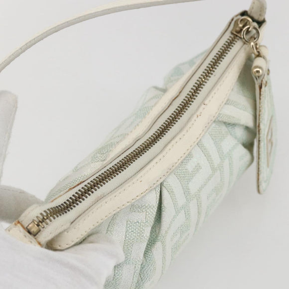 FENDI Zucca Canvas Accessory Pouch Gold Light green Auth 159291V