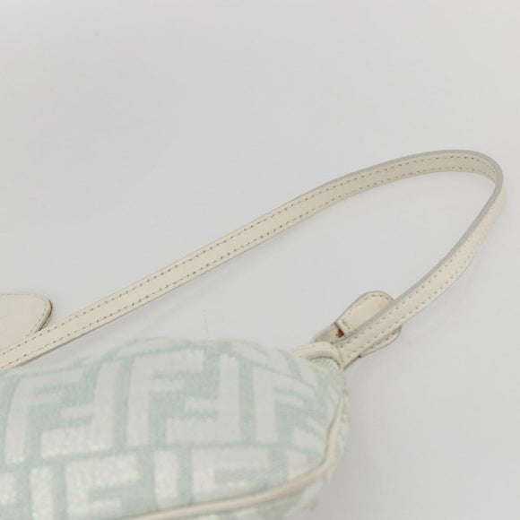 FENDI Zucca Canvas Accessory Pouch Gold Light green Auth 159291V