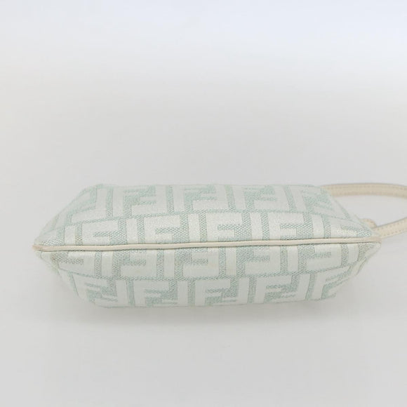 FENDI Zucca Canvas Accessory Pouch Gold Light green Auth 159291V