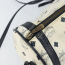 MCM Vicetos Logogram Shoulder Bag PVC Leather White Gold Auth 159292-15