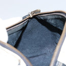 MCM Vicetos Logogram Shoulder Bag PVC Leather White Gold Auth 159292-17