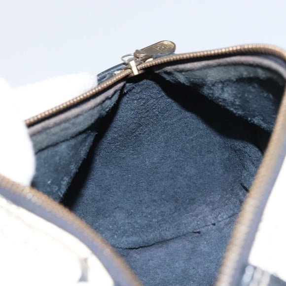 MCM Vicetos Logogram Shoulder Bag PVC Leather White Gold Auth 159292