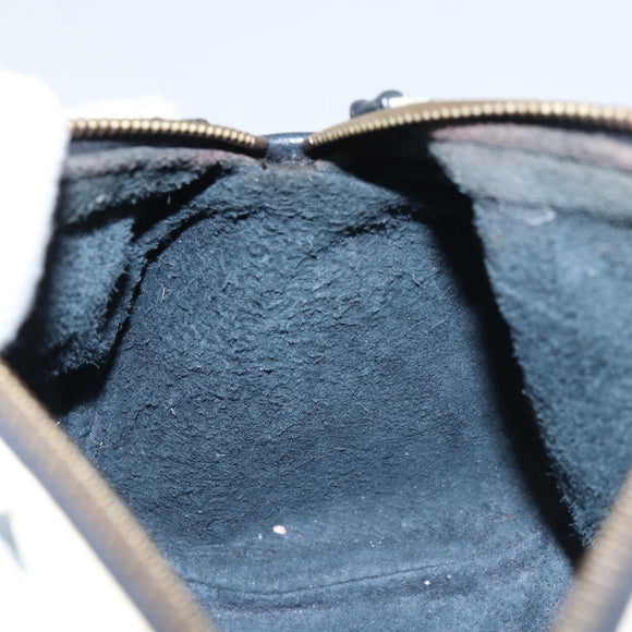 MCM Vicetos Logogram Shoulder Bag PVC Leather White Gold Auth 159292