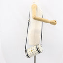 MCM Vicetos Logogram Shoulder Bag PVC Leather White Gold Auth 159292-19