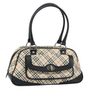 BURBERRY Nova Check Hand Bag Canvas Beige Auth 159295-1