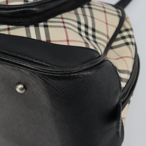 BURBERRY Nova Check Hand Bag Canvas Beige Auth 159295