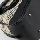 BURBERRY Nova Check Hand Bag Canvas Beige Auth 159295-14