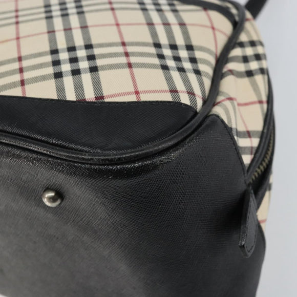 BURBERRY Nova Check Hand Bag Canvas Beige Auth 159295