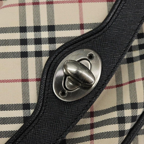 BURBERRY Nova Check Hand Bag Canvas Beige Auth 159295