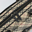 BURBERRY Nova Check Hand Bag Canvas Beige Auth 159295-11