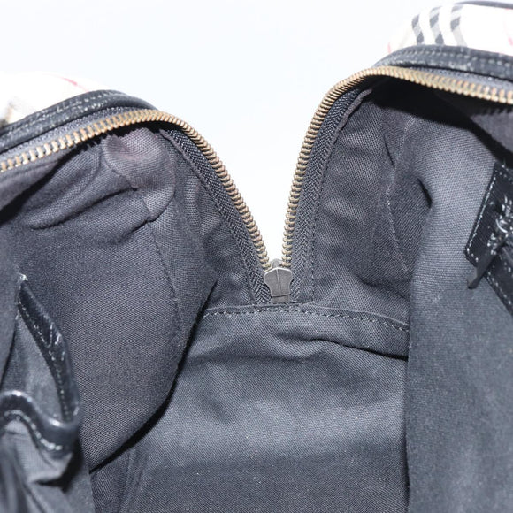 BURBERRY Nova Check Hand Bag Canvas Beige Auth 159295