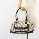 BURBERRY Nova Check Hand Bag Canvas Beige Auth 159295-23