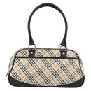 BURBERRY Nova Check Hand Bag Canvas Beige Auth 159295-2