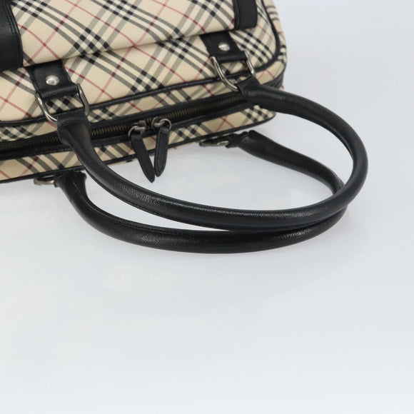 BURBERRY Nova Check Hand Bag Canvas Beige Auth 159295