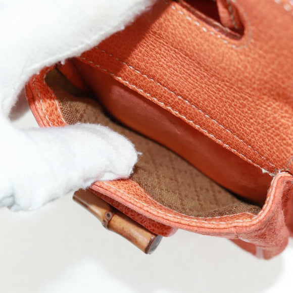 GUCCI Bamboo Backpack Suede Orange Gold 003 58 0030 Auth 159296