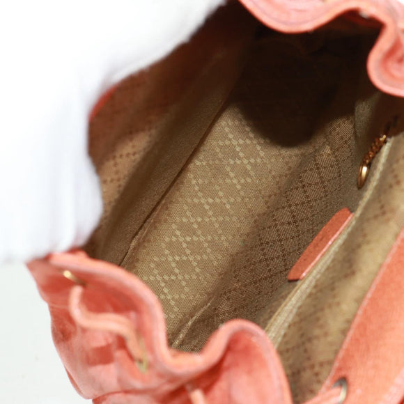 GUCCI Bamboo Backpack Suede Orange Gold 003 58 0030 Auth 159296