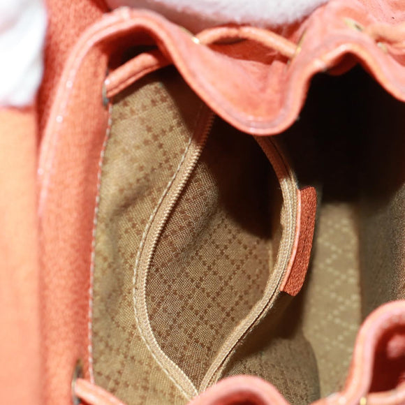 GUCCI Bamboo Backpack Suede Orange Gold 003 58 0030 Auth 159296