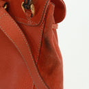 GUCCI Bamboo Backpack Suede Orange Gold 003 58 0030 Auth 159296-4