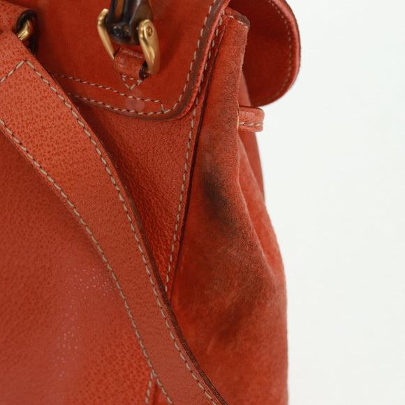 GUCCI Bamboo Backpack Suede Orange Gold 003 58 0030 Auth 159296