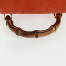 GUCCI Bamboo Backpack Suede Orange Gold 003 58 0030 Auth 159296-8