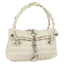 Salvatore Ferragamo Gancini Shoulder Bag Leather Ivory Gold Auth 159297-1
