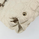 Salvatore Ferragamo Gancini Shoulder Bag Leather Ivory Gold Auth 159297-11