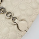 Salvatore Ferragamo Gancini Shoulder Bag Leather Ivory Gold Auth 159297-14