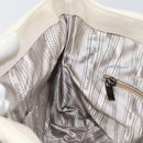Salvatore Ferragamo Gancini Shoulder Bag Leather Ivory Gold Auth 159297-19