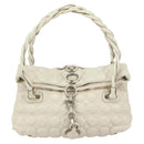 Salvatore Ferragamo Gancini Shoulder Bag Leather Ivory Gold Auth 159297-2