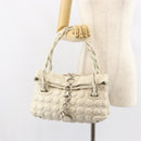 Salvatore Ferragamo Gancini Shoulder Bag Leather Ivory Gold Auth 159297-23