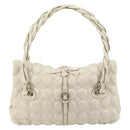 Salvatore Ferragamo Gancini Shoulder Bag Leather Ivory Gold Auth 159297-3