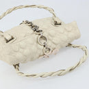 Salvatore Ferragamo Gancini Shoulder Bag Leather Ivory Gold Auth 159297-6