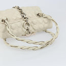 Salvatore Ferragamo Gancini Shoulder Bag Leather Ivory Gold Auth 159297-7