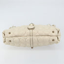 Salvatore Ferragamo Gancini Shoulder Bag Leather Ivory Gold Auth 159297-9