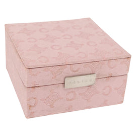 CELINE C Macadam Canvas Jewelry Box Pink Auth 159299V
