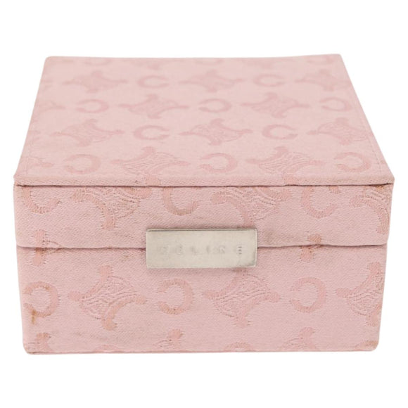 CELINE C Macadam Canvas Jewelry Box Pink Auth 159299V
