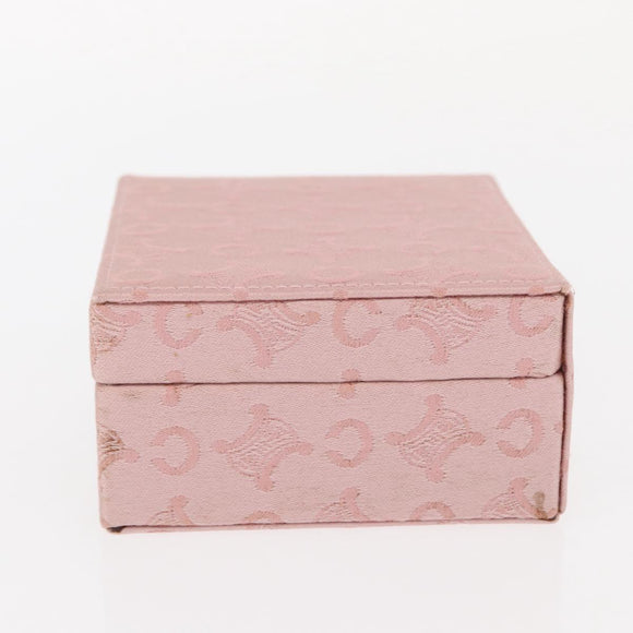 CELINE C Macadam Canvas Jewelry Box Pink Auth 159299V