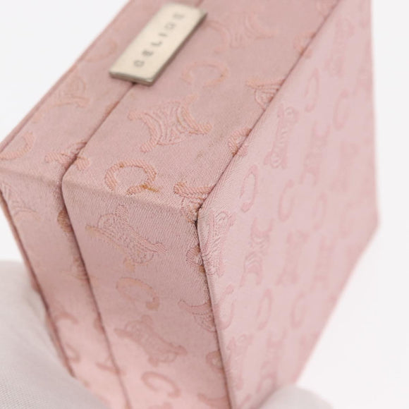 CELINE C Macadam Canvas Jewelry Box Pink Auth 159299V