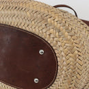 Miu Miu Hand Bag Raffia Beige Silver Auth 159300A-8