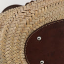 Miu Miu Hand Bag Raffia Beige Silver Auth 159300A-15