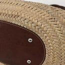 Miu Miu Hand Bag Raffia Beige Silver Auth 159300A-16